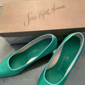 Stix Baer  & Fuller Spring Green Heeled Elegance 8.5 AA Stilettos